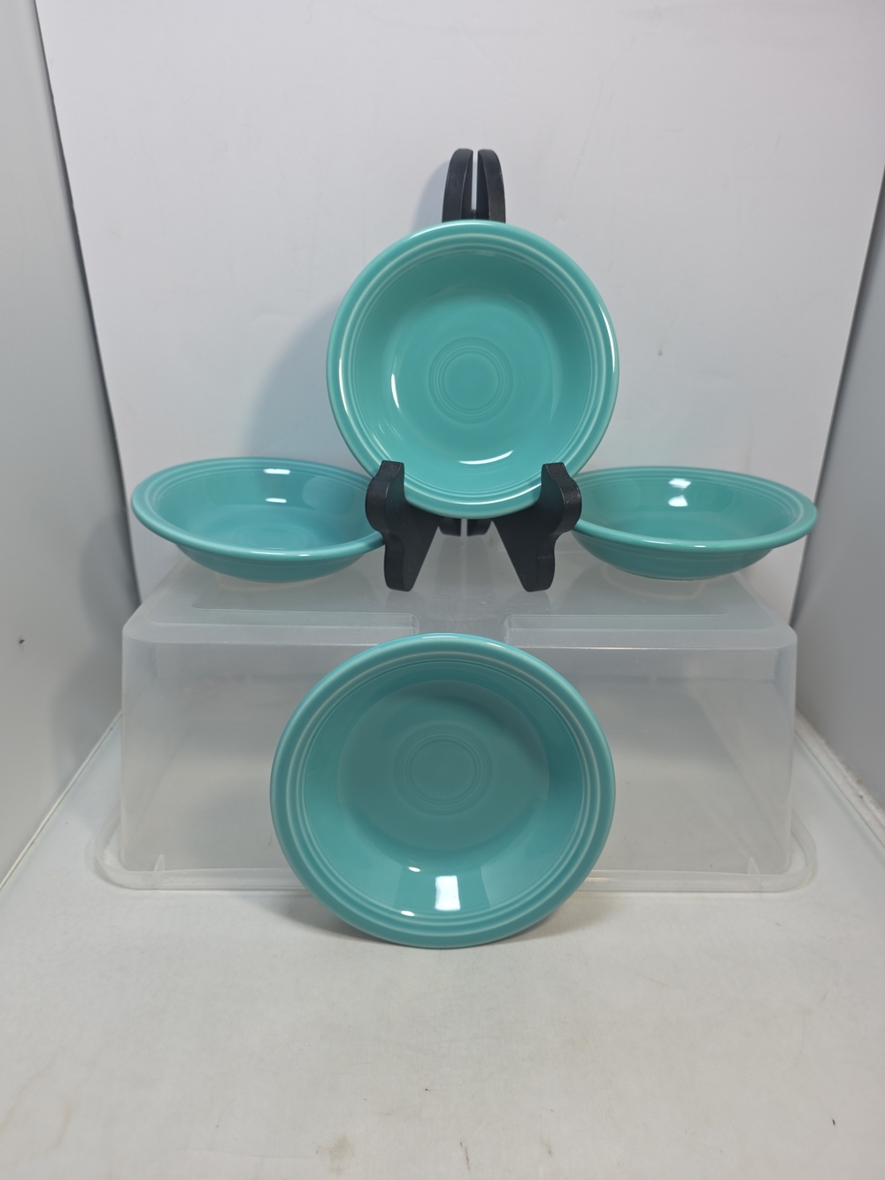 Fiesta Ware Turquoise Fruit Dessert Sauce Bowls 5.25" Set of 4 Homer Laughlin